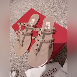 Valentino rockstud T-strap sandals size 6